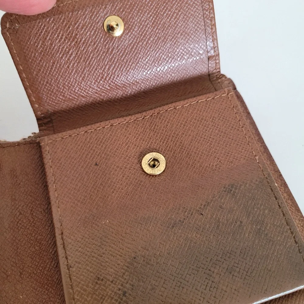 Louis Vuitton Monogram Bifold Wallet Brown Canvas CA0038 Made in Spain Men Women